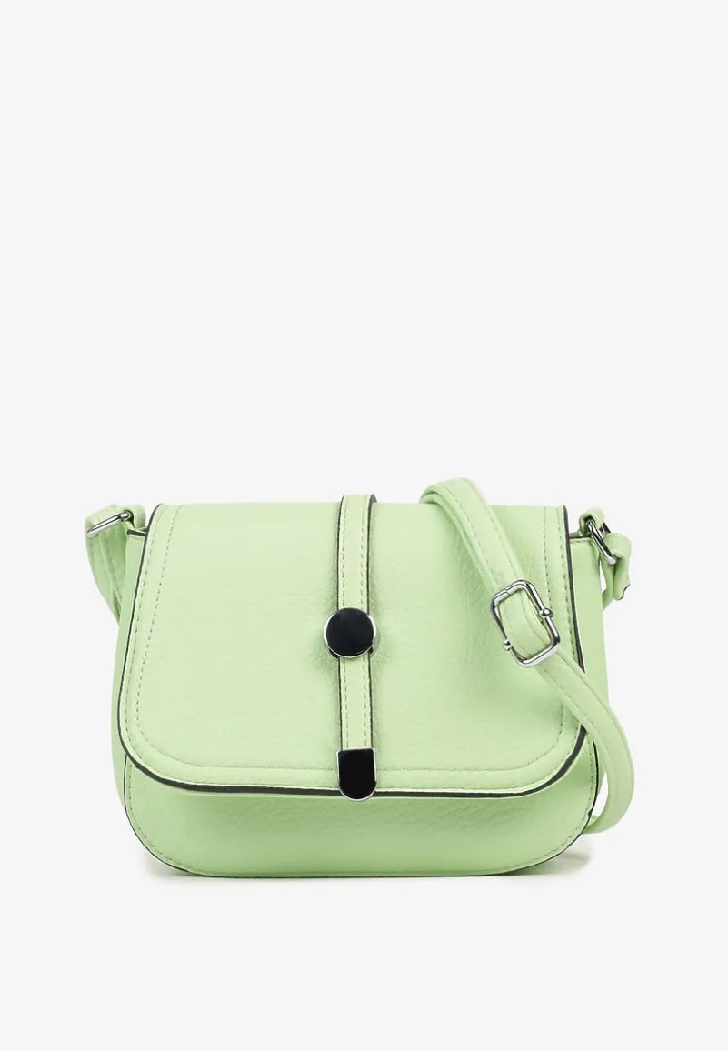 Jasnozielona Torebka Listonoszka Ozdobiona Klapą Dolissea