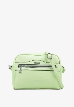 Jasnozielona Torebka Listonoszka z Metalicznym Napisem Nilofae