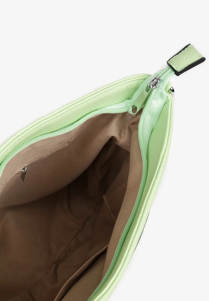 Jasnozielona Torebka Typu Listonoszka Ozdobiona Suwakiem Dolaris