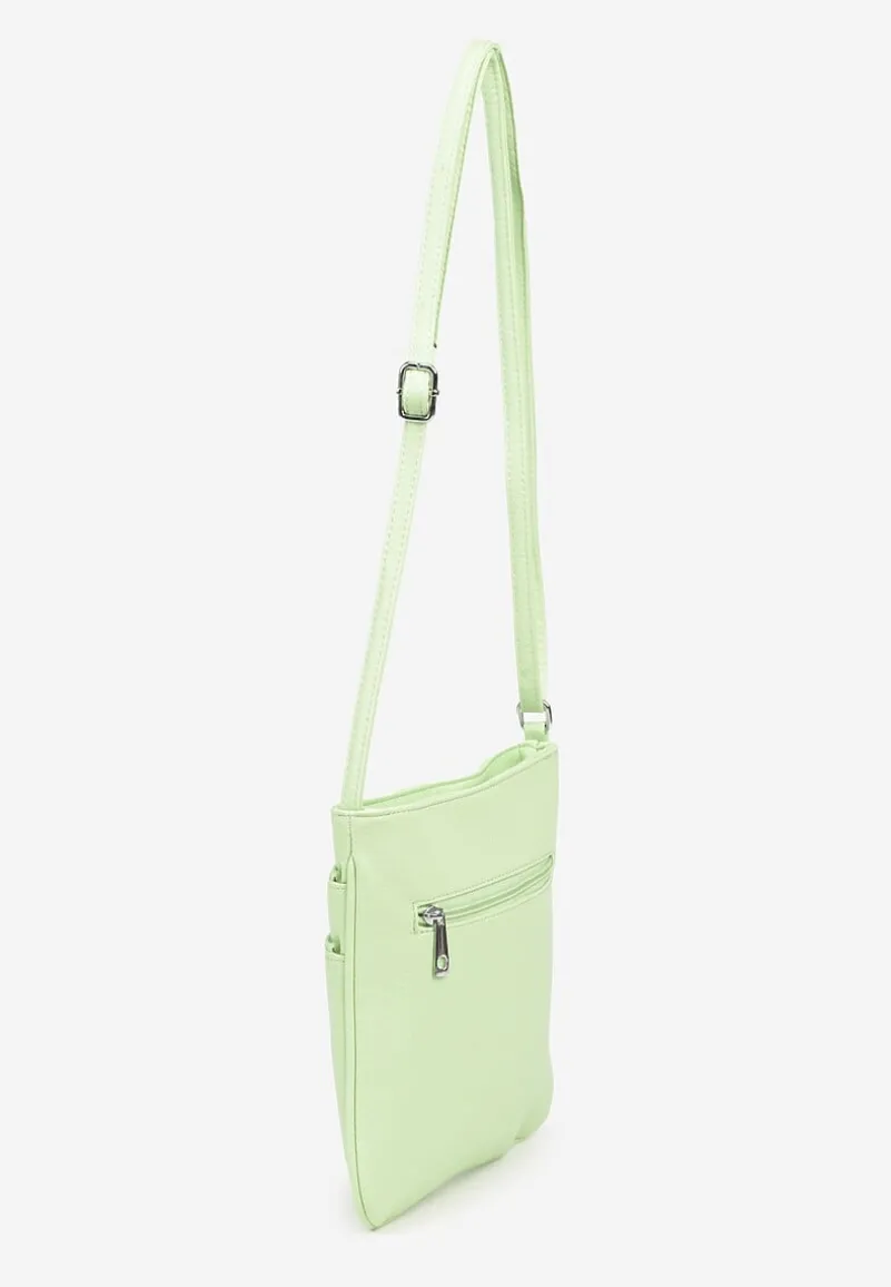 Jasnozielona Torebka Typu Listonoszka z Zasuwanymi Kieszeniami Silatea