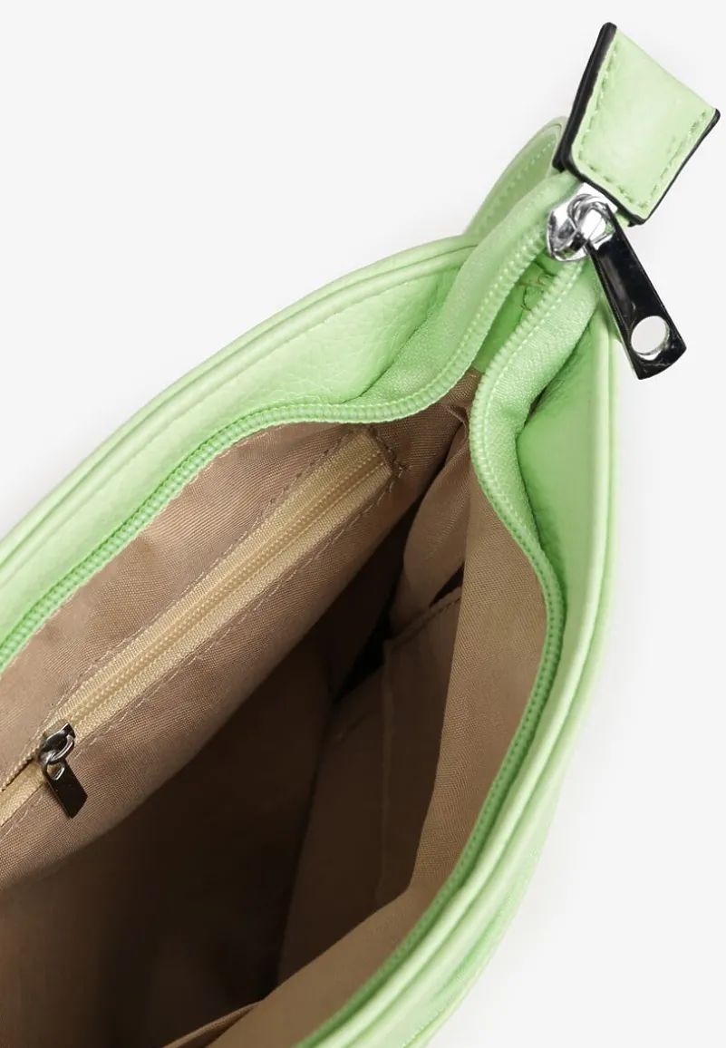 Jasnozielona Torebka Typu Listonoszka z Zasuwanymi Kieszeniami Silatea