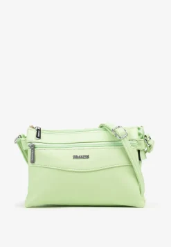 Jasnozielona Torebka Typu Listonoszka o Prostokątnym Fasonie Izinia