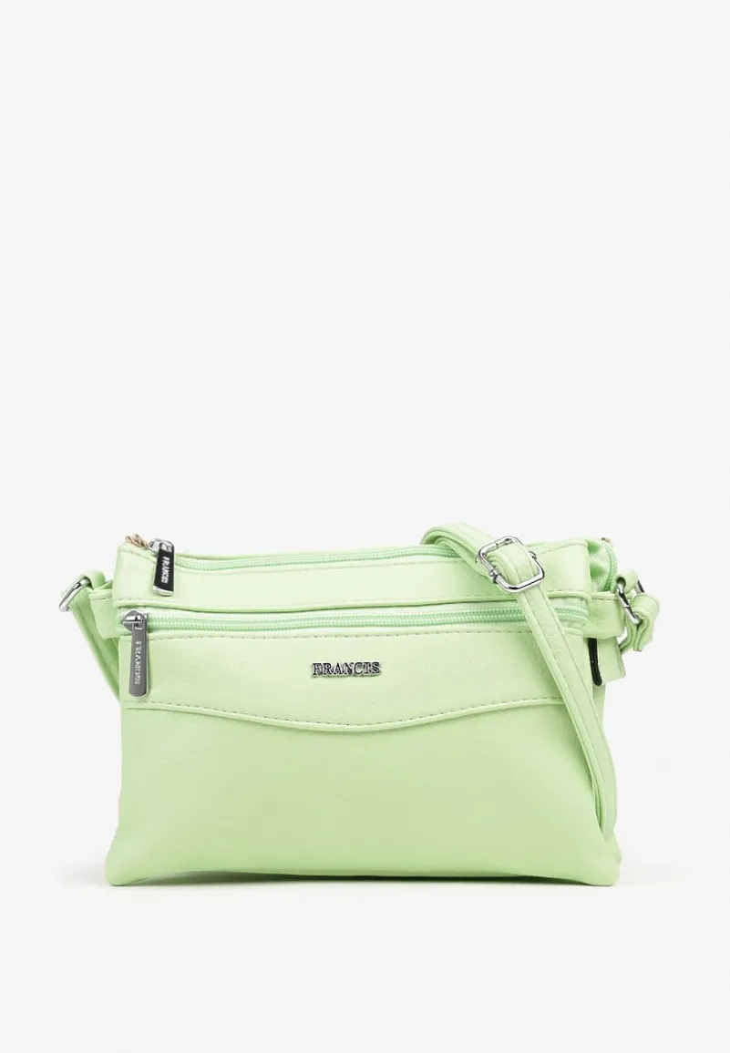 Jasnozielona Torebka Typu Listonoszka o Prostokątnym Fasonie Izinia