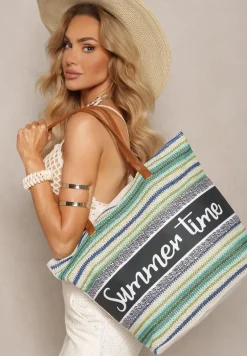 Jasnozielona Torebka Typu Shopper na Plażę z Jedną Komorą Gomeissa