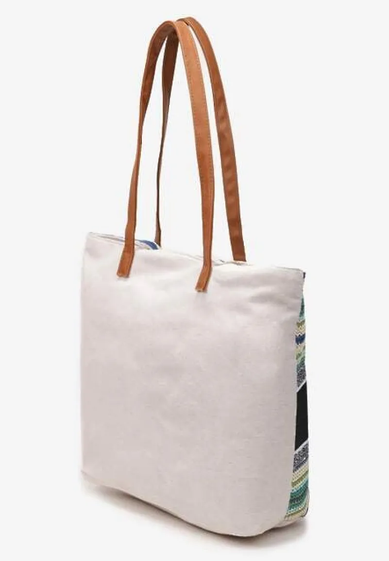 Jasnozielona Torebka Typu Shopper na Plażę z Jedną Komorą Gomeissa