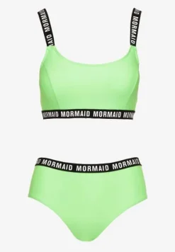 Jasnozielone Bikini Majtki Typu Figi i Sportowa Góra Ozdobione Napisami Nevoneira