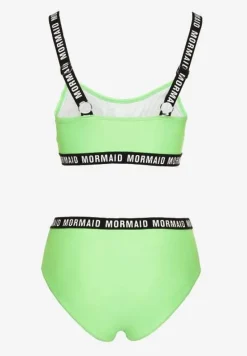 Jasnozielone Bikini Majtki Typu Figi i Sportowa Góra Ozdobione Napisami Nevoneira