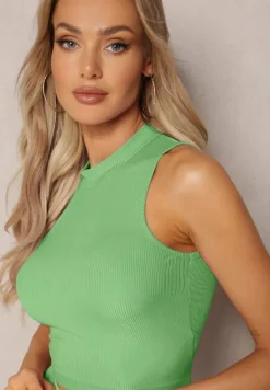 Jasnozielony Top Elastyczny z Niską Stójką Nonahilla