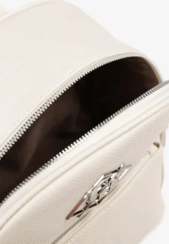 Kremowy Casualowy Plecak z Metalicznym Zdobieniem Paseniela