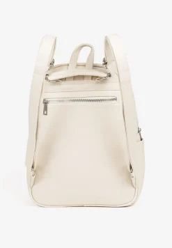 Kremowy Pikowany Plecak z Metaliczną Aplikacją Paselitia