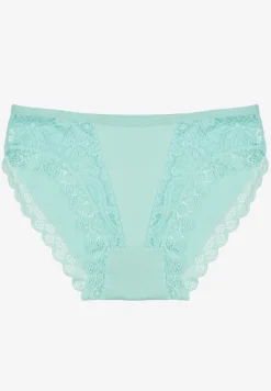 Miętowe Koronkowe Figi Majtki z Bawełny Eaelia