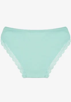 Miętowe Koronkowe Figi Majtki z Bawełny Eaelia