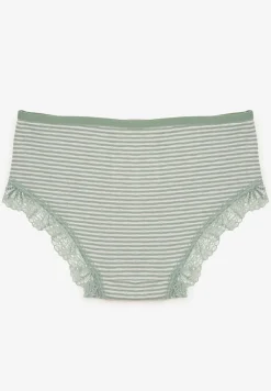 Miętowe Koronkowe Majtki Figi z Bawełny Kathrin