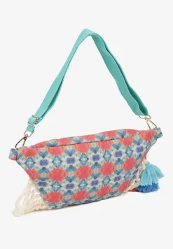 Miętowo-Pomarańczowa Nerka z Dodatkową Kieszonką Wewnątrz Ozdobiona Frędzlami Humubia