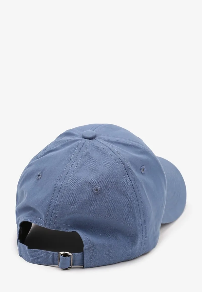 Niebieska Bawełniana Czapka z Daszkiem z Haftowanym Napisem Reivessae