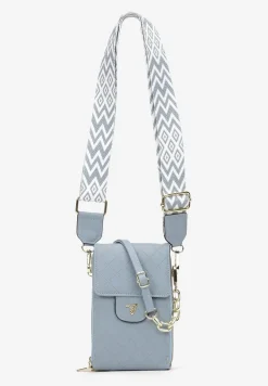 Niebieska Prostokątna Torebka z Dwoma Paskami z Imitacji Ekoskóry Aihana