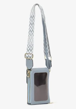 Niebieska Prostokątna Torebka z Dwoma Paskami z Imitacji Ekoskóry Aihana