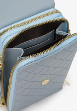 Niebieska Prostokątna Torebka z Dwoma Paskami z Imitacji Ekoskóry Aihana