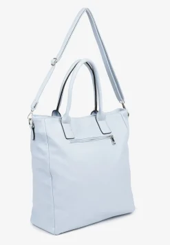 Niebieska Torebka Typu Shopper z Paskiem Crossbody Zdobiona Aplikacją Idaniela