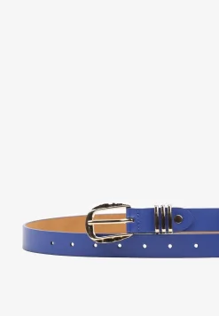 Niebieski Casualowy Pasek Ozdobiony Metaliczną Wstawką Tinika