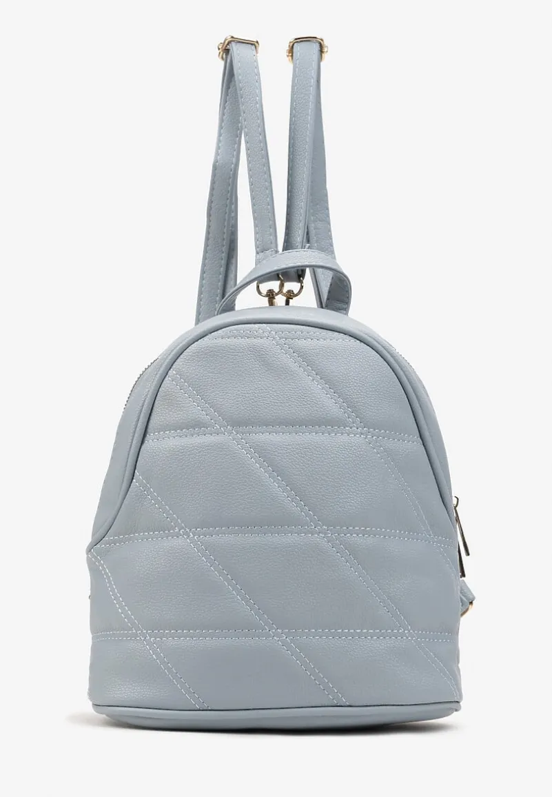 Niebieski Mały Plecak Miejski z Pikowaniem Skeralla