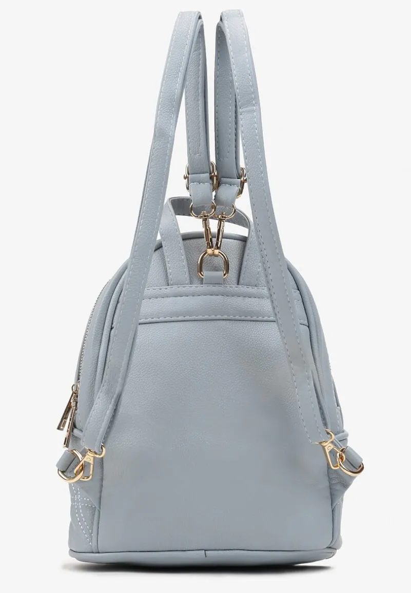 Niebieski Mały Plecak Miejski z Pikowaniem Skeralla