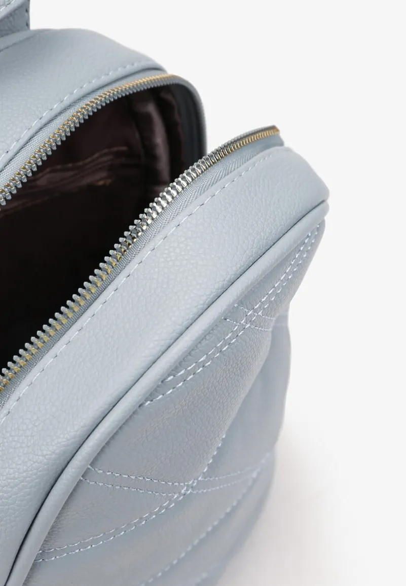 Niebieski Mały Plecak Miejski z Pikowaniem Skeralla