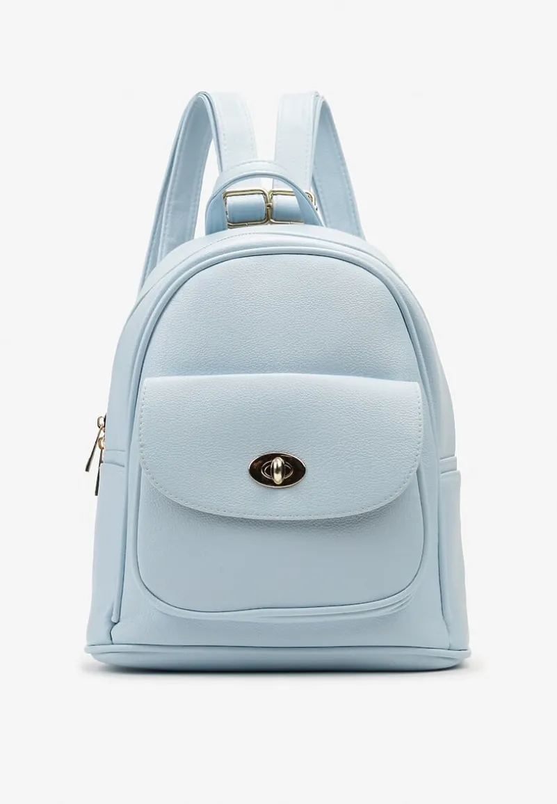 Niebieski Plecak na Regulowanych Szelkach ze Złotą Ozdobą i Rączką Imenaria