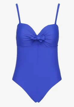 Niebieski Strój Kąpielowy z Ozdobnym Wiązaniem Temelea