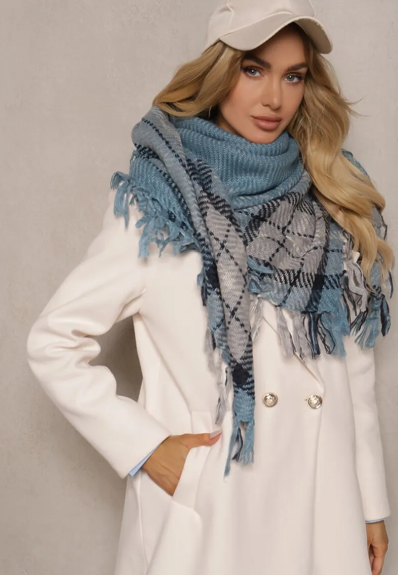 Niebieski Szalik w Paski Sialenni