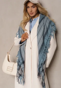 Niebieski Szalik w Paski Sialenni