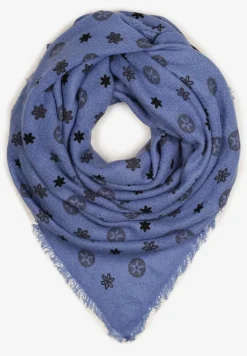 Niebieski Szalik z Geometrycznym Motywem Nomida