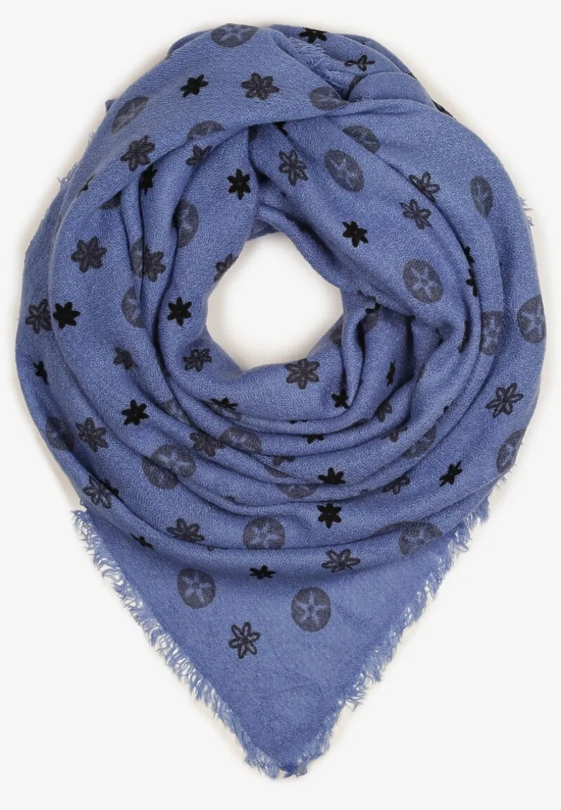 Niebieski Szalik z Geometrycznym Motywem Nomida