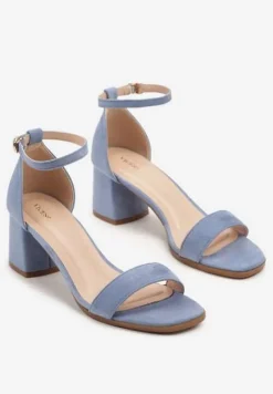 Niebieskie Basicowe Sandały Vices na Słupku Soretta
