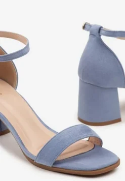 Niebieskie Basicowe Sandały Vices na Słupku Soretta