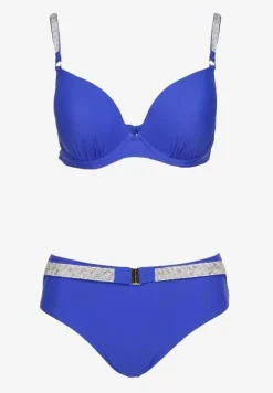 Niebieskie Bikini Majtki Figi i Biustonosz z Cyrkoniami Tenumela