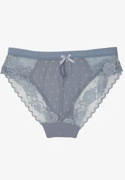Niebieskie Majtki Figi z Koronkowymi Wstawkami Rantte