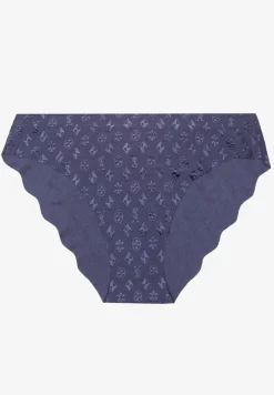 Niebieskie Majtki Figi z Bezszwowym Wykończeniem Zdobione Geometrycznym Printem Viviore