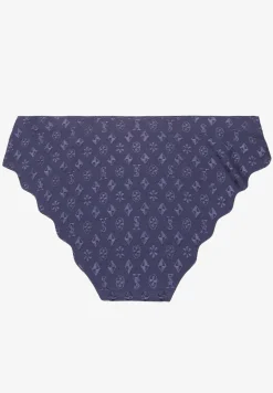 Niebieskie Majtki Figi z Bezszwowym Wykończeniem Zdobione Geometrycznym Printem Viviore