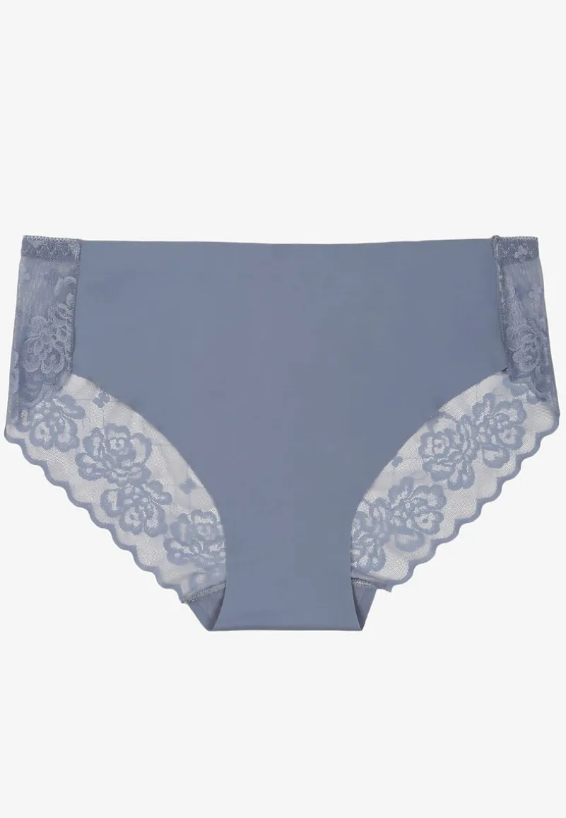 Niebieskie Majtki Typu Figi z Koronką Tellinavi