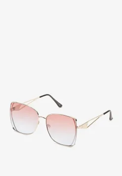 Niebieskie Okulary Przeciwsłoneczne z Filtrem UV i Geometrycznymi Zausznikami Virivessa