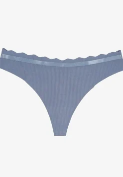 Niebieskie Prążkowane Majtki Stringi z Bawełny Tesivia