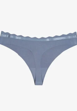 Niebieskie Prążkowane Majtki Stringi z Bawełny Tesivia