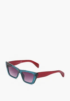 Niebiesko-Czerwone Eleganckie Okulary Przeciwsłoneczne Cat Eye Firsa