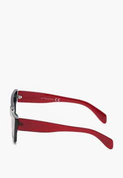 Niebiesko-Czerwone Eleganckie Okulary Przeciwsłoneczne Cat Eye Firsa