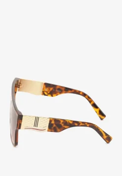 Panterkowe Geometryczne Okulary Przeciwsłoneczne w Panterkę z Filtrem UV Griosae