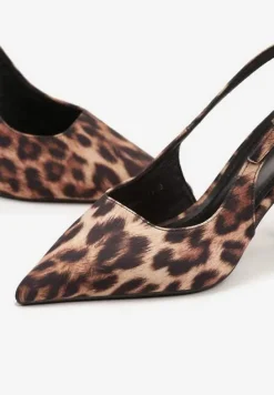 Panterkowe Sandały na Szpilce Vices Typu Slingback Tilazea
