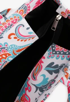 Pomarańczowa Prostokątna Torebka Typu Shopper Zdobiona Ornamentalnym Wzorem Alirielle