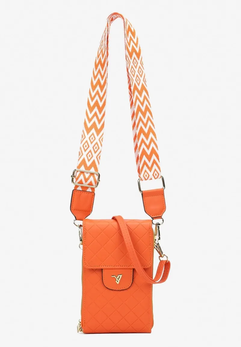 Pomarańczowa Prostokątna Torebka z Dwoma Paskami z Imitacji Ekoskóry Aihana