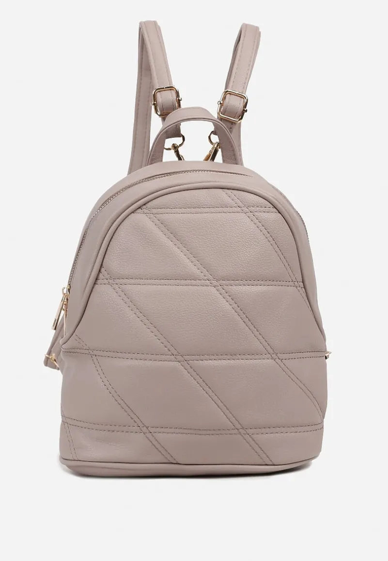 Popielaty Mały Plecak Miejski z Pikowaniem Skeralla